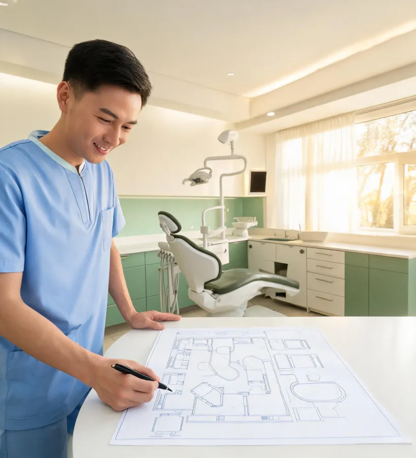 Dental workflow advisor reviewing an operatory plan