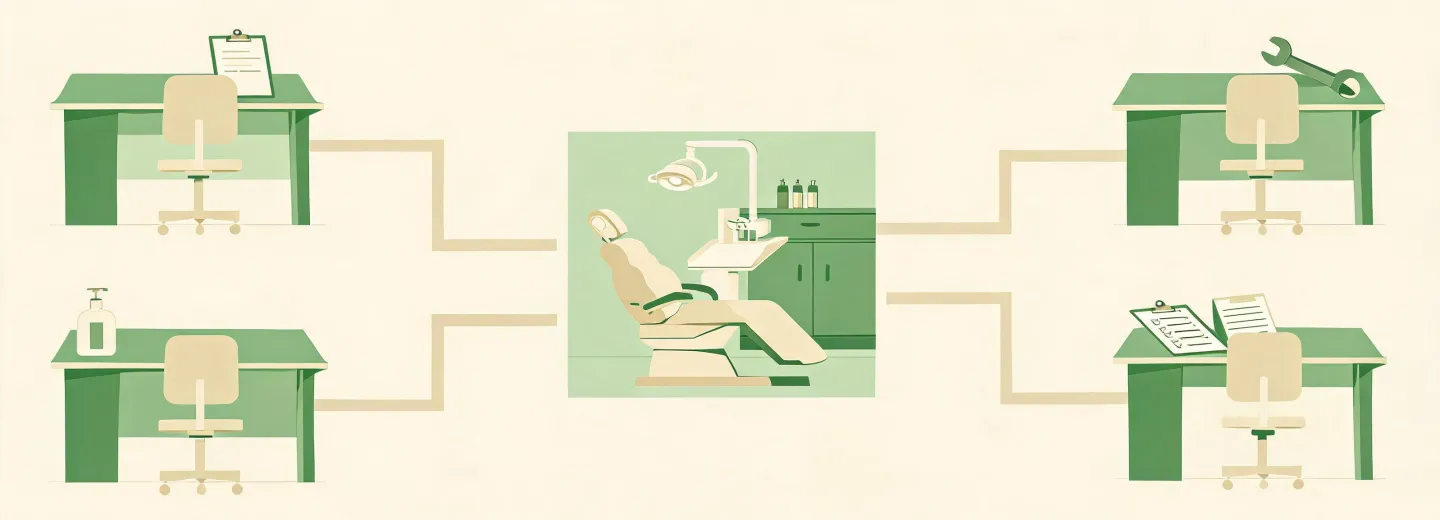 Dental equipment project routing illustration