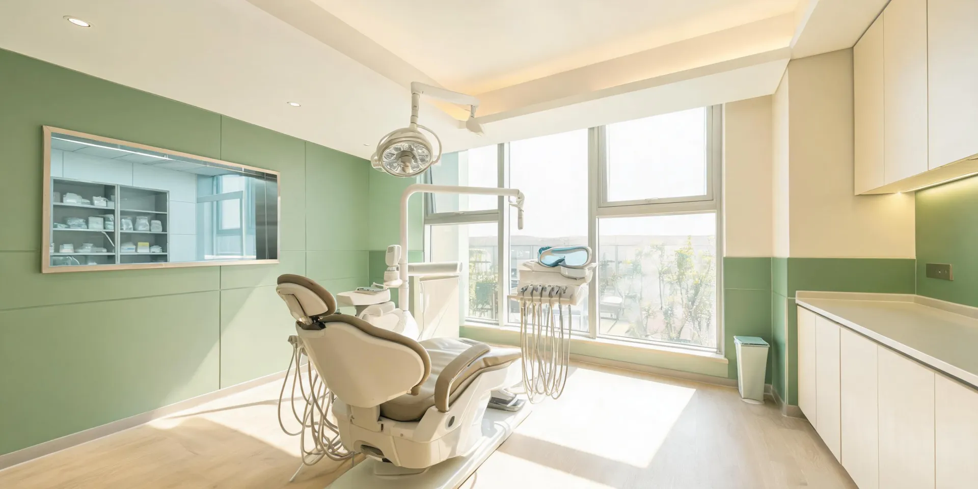 Warm modern dental operatory planned around clinical workflow