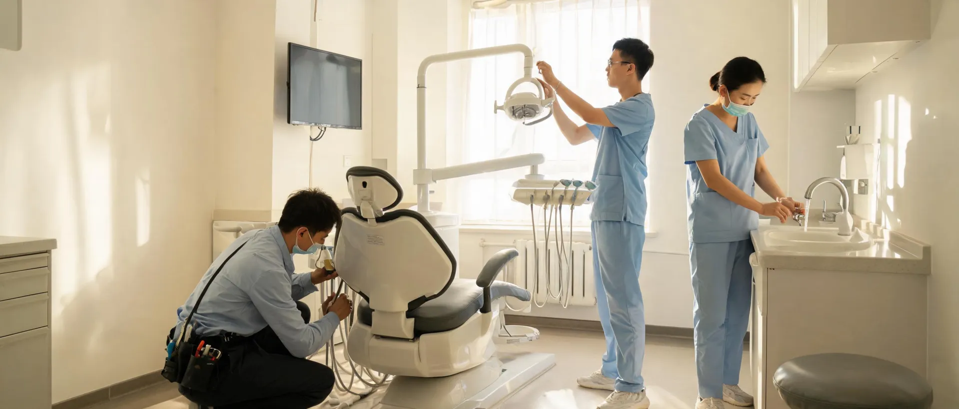 Dental equipment commissioning and workflow training